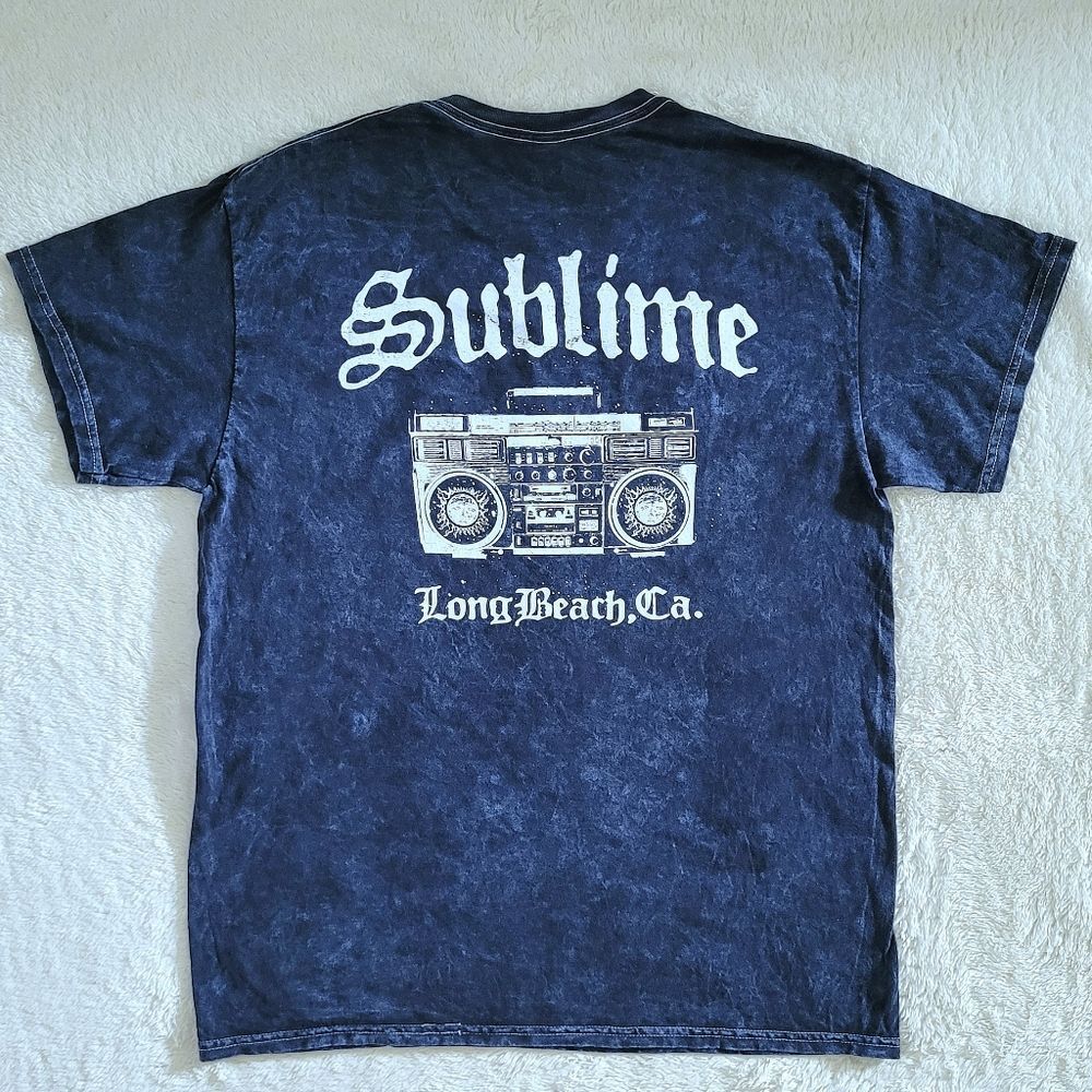 Sublime👑 Long Beach🏖 Boom Box🎶 Mineral Washed Graphic Tee👕 - NWT